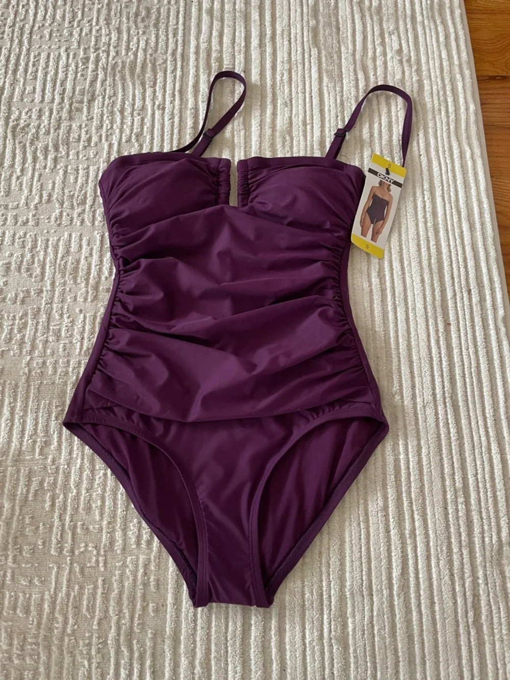 Women’s Plum One-Piece Swimsuit with Removable Straps - Picture 3 of 5